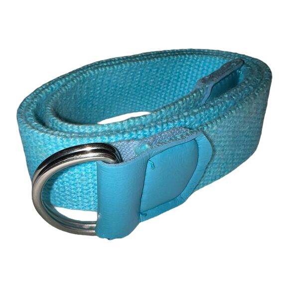 Vintage Adjustable Light Blue Fabric Belt - Small/Medium Waist - Picture 7 of 16
